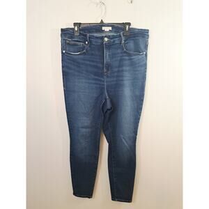 Good American Women's Medium Wash High-Rise Skinny Jeans In Size 18